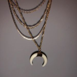 Gold crescent necklace